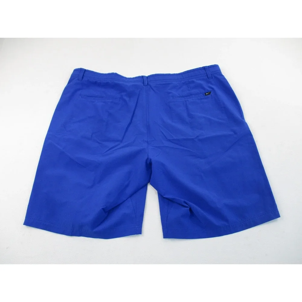 Nike Golf Shorts Men 42 Blue Flat Front Performance Stretch Swoosh Logo Utility